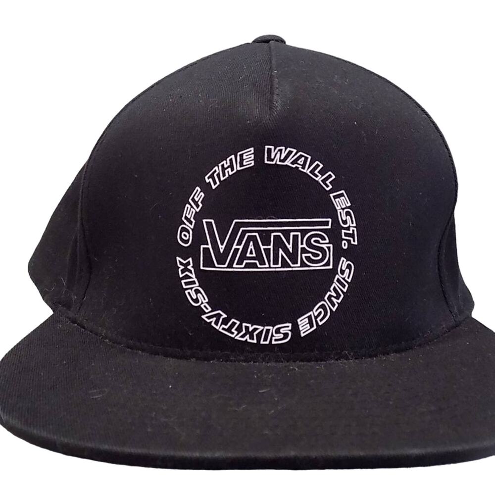 Vans Off The Wall Men's Black Snapback Streetwear Black Baseball Cap